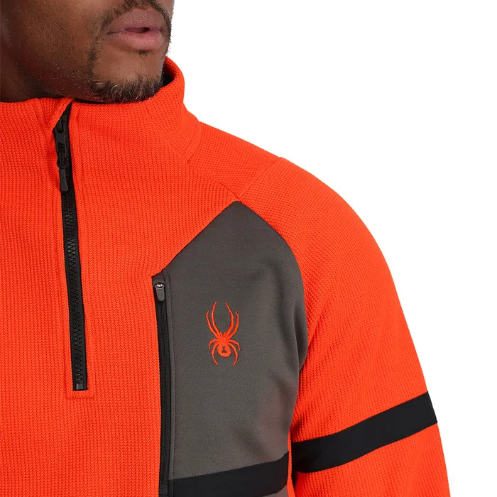 Mens Wengen Bandit Half Zip 8211 Twisted Orange Spyder Fleece