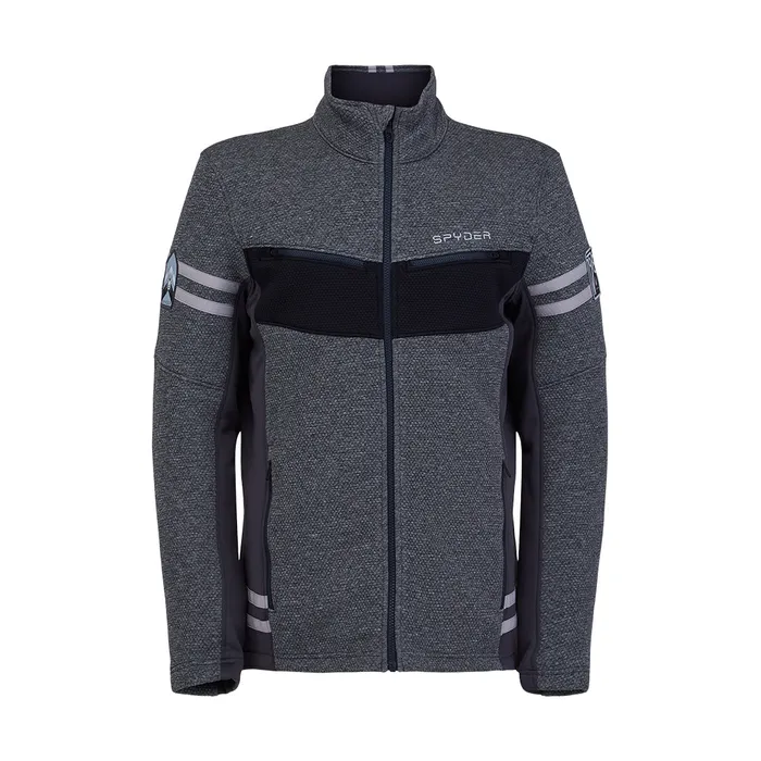 Mens Wengen Full Zip 8211 Ebony 2021 Spyder Fleece