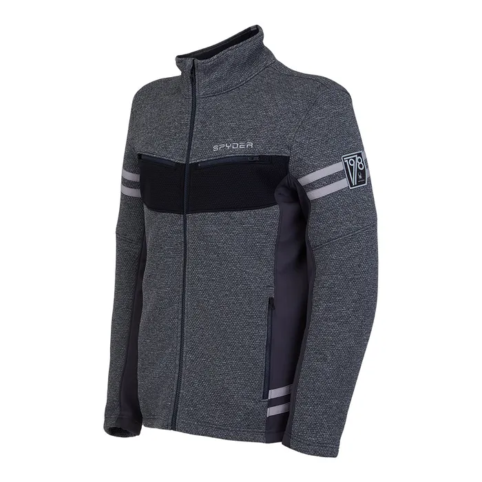 Mens Wengen Full Zip 8211 Ebony 2021 Spyder Fleece