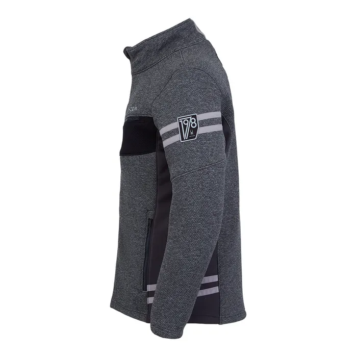 Mens Wengen Full Zip 8211 Ebony 2021 Spyder Fleece