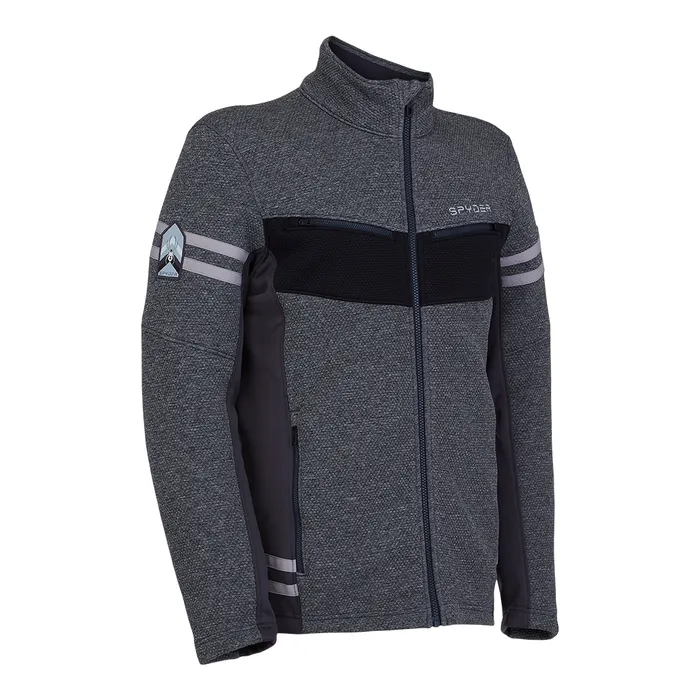 Mens Wengen Full Zip 8211 Ebony 2021 Spyder Fleece
