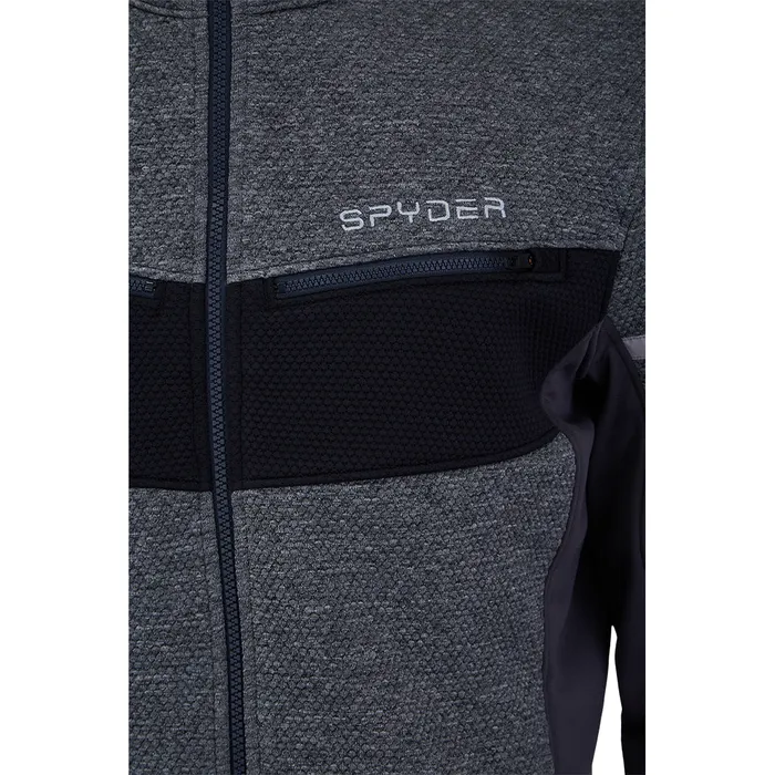 Mens Wengen Full Zip 8211 Ebony 2021 Spyder Fleece