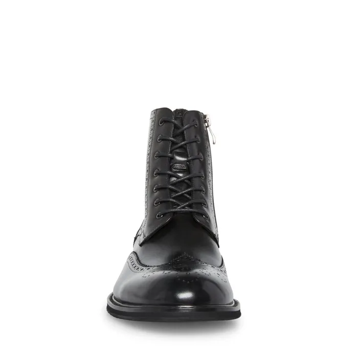 Mens Xanddy Black Leather Steve Madden Boots