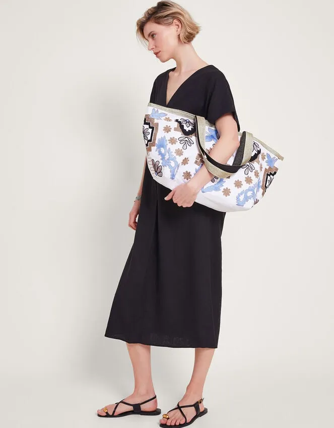 Metallic Embroidered Tote Bag Women Monsoon Bags and Purses