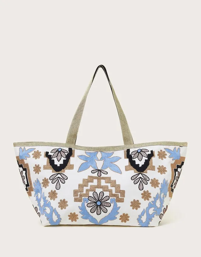 Metallic Embroidered Tote Bag Women Monsoon Bags and Purses