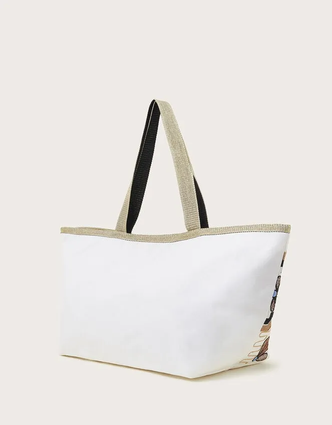 Metallic Embroidered Tote Bag Women Monsoon Bags and Purses
