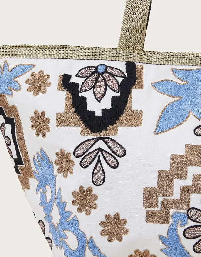 Metallic Embroidered Tote Bag Women Monsoon Bags and Purses