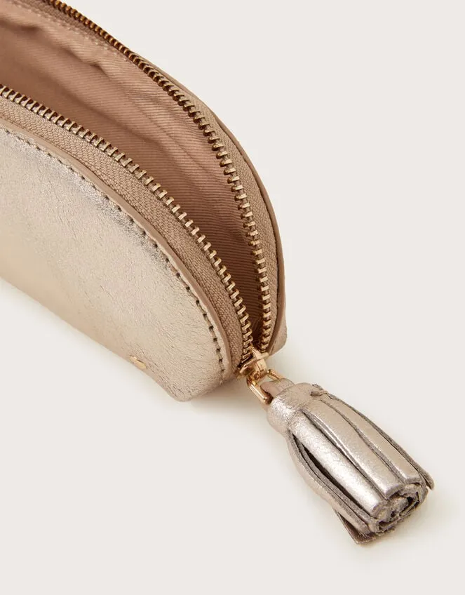 Metallic Leather Pencil Case Gold Women Monsoon Bags and Purses