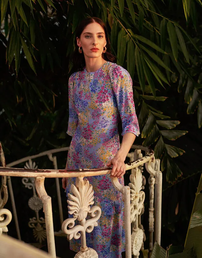 Micola Ditsy Tea Dress Blue Women Monsoon Dresses