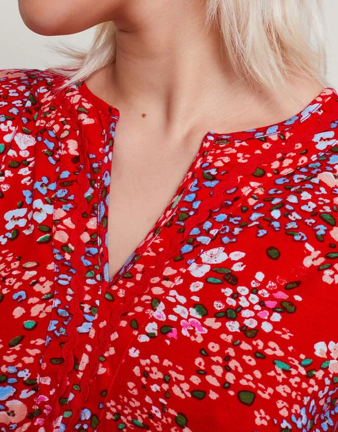 Micola Print Tiered Dress Red Women Monsoon Dresses