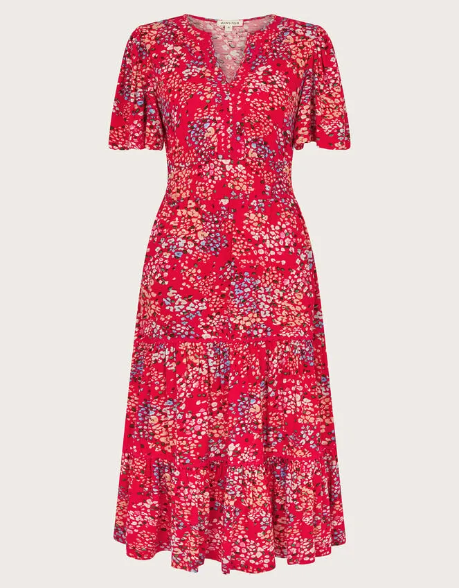 Micola Print Tiered Dress Red Women Monsoon Dresses