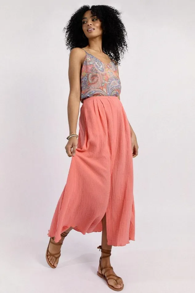 Midi Cotton Skirt CORAL Women Molly Bracken Skirts
