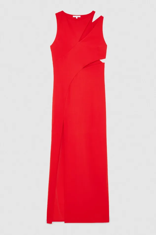Midi Women Patrizia Pepe CutOut Jersey Dress Red Heart