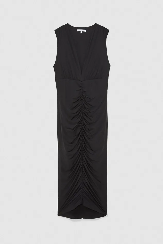Midi Women Patrizia Pepe Draped Midi Dress Nero