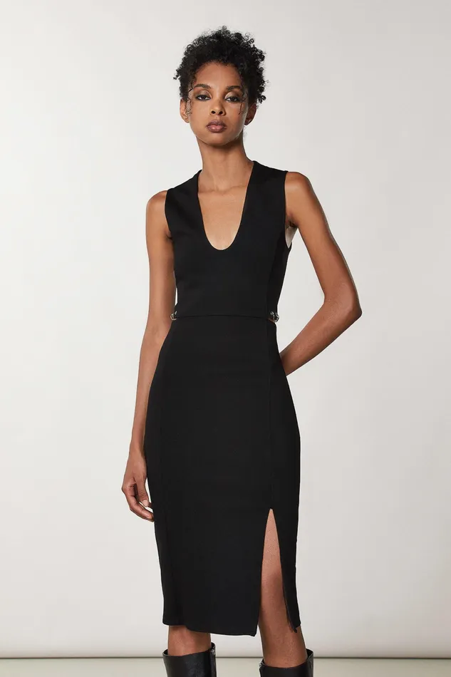 Midi Women Patrizia Pepe Essential Sheath Dress Nero