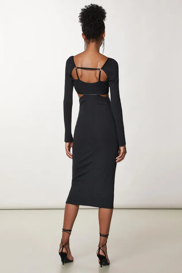 Midi Women Patrizia Pepe Jersey Midi Dress Nero