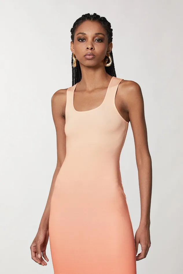 Midi Women Patrizia Pepe Long Sleeveless Dress Astral Degrade Print