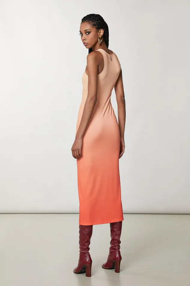 Midi Women Patrizia Pepe Long Sleeveless Dress Astral Degrade Print