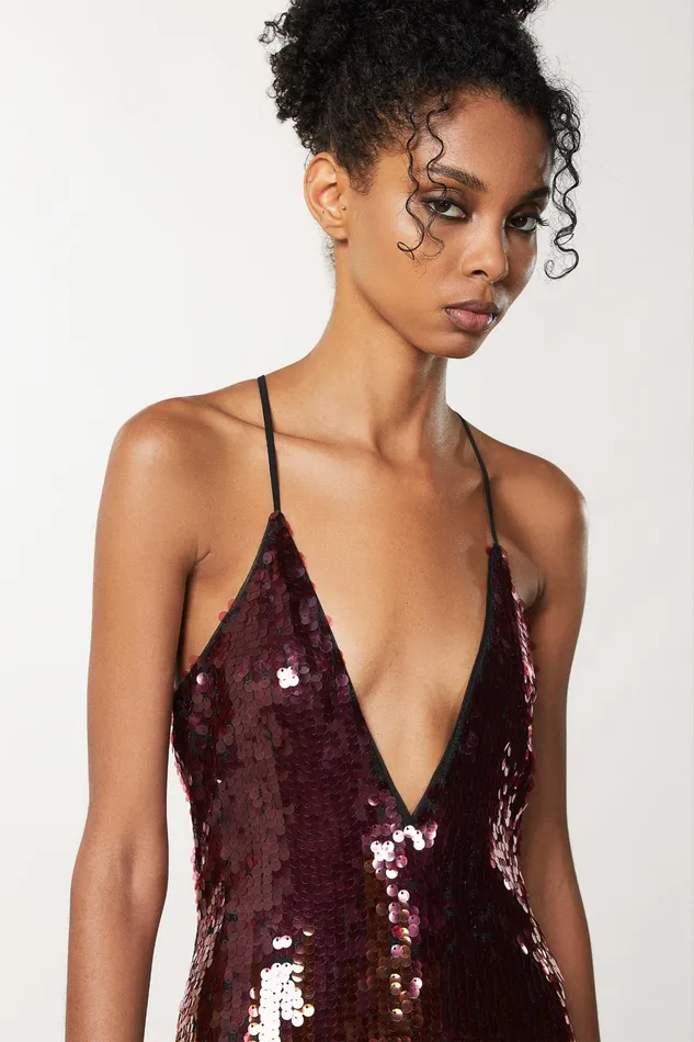 Midi Women Patrizia Pepe Long Tulle Dress With Sequins Sequins Degrade