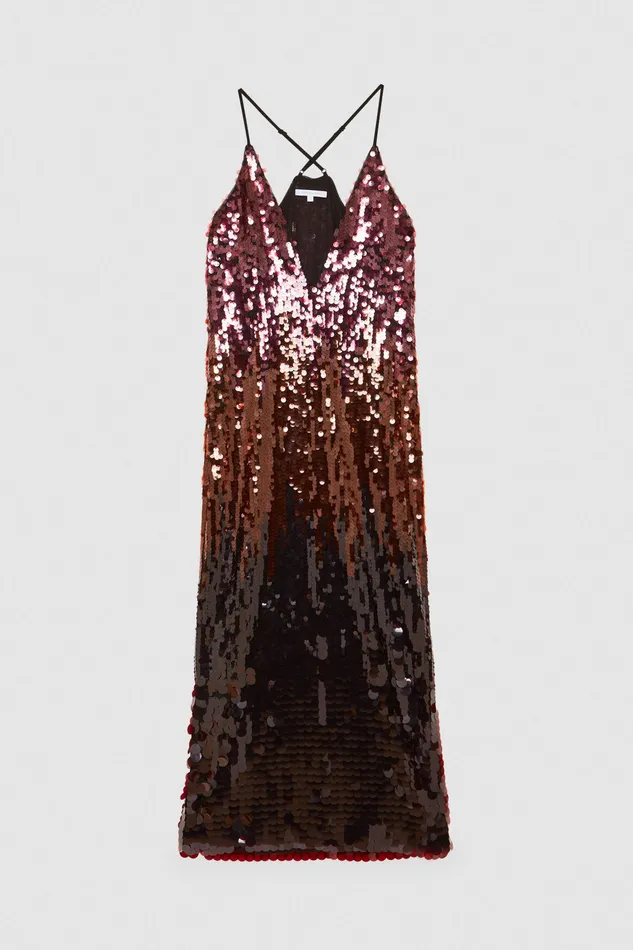 Midi Women Patrizia Pepe Long Tulle Dress With Sequins Sequins Degrade