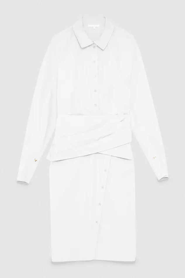 Midi Women Patrizia Pepe Midi Chemise Dress Bianco Ottico