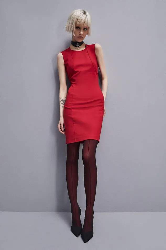 Midi Women Patrizia Pepe Midi Sheath Dress Red Heart