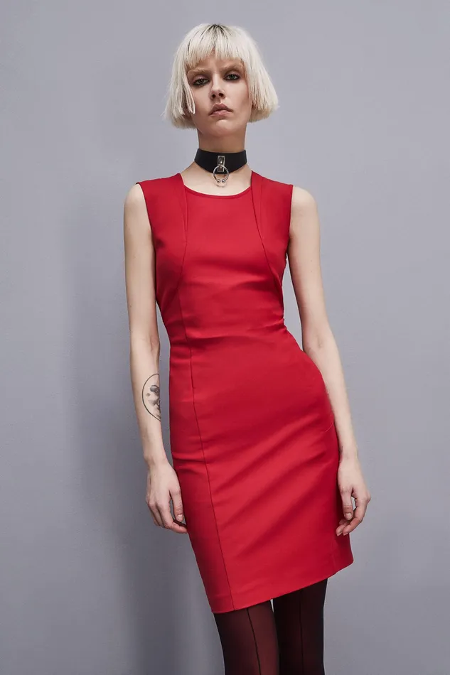 Midi Women Patrizia Pepe Midi Sheath Dress Red Heart