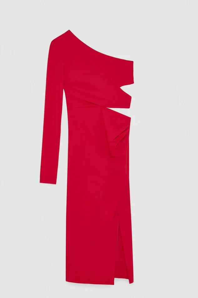 Midi Women Patrizia Pepe OneShoulder Midi Dress Sexy Red