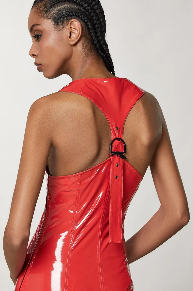 Midi Women Patrizia Pepe Sleeveless Mini Dress Racing Red