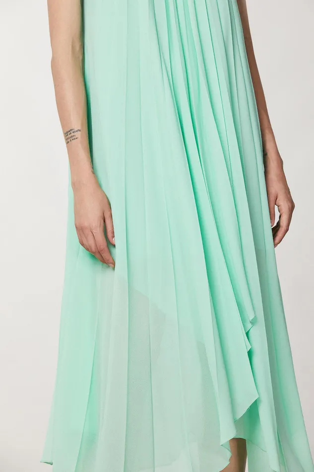 Midi Women Patrizia Pepe Sleeveless Pleated Dress Planet Green