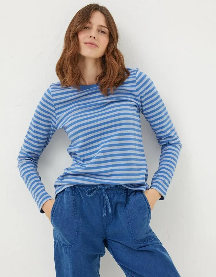 Mila Stripe TShirt Blue Women FatFace Tops and TShirts