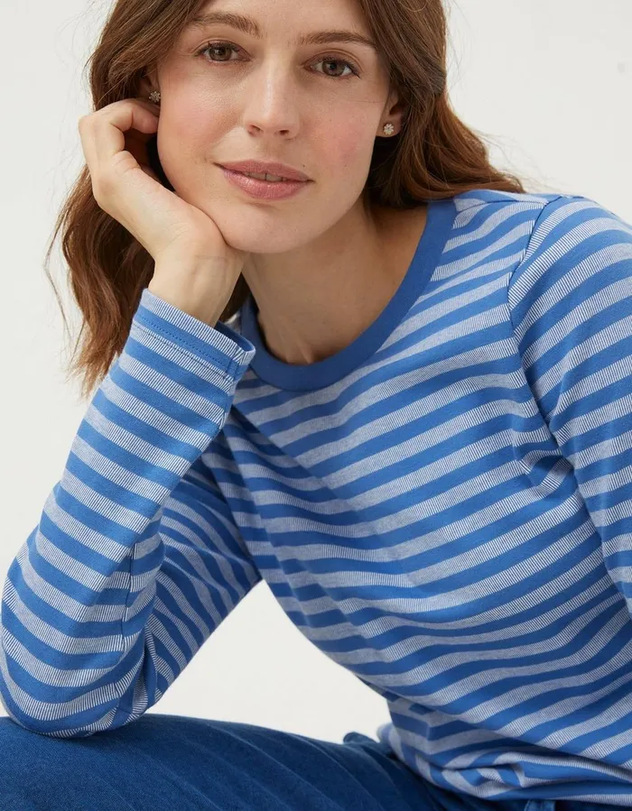Mila Stripe TShirt Blue Women FatFace Tops and TShirts