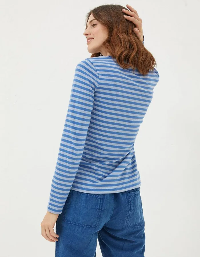 Mila Stripe TShirt Blue Women FatFace Tops and TShirts