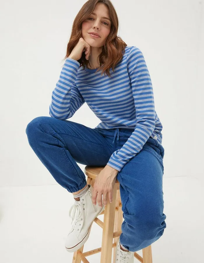 Mila Stripe TShirt Blue Women FatFace Tops and TShirts