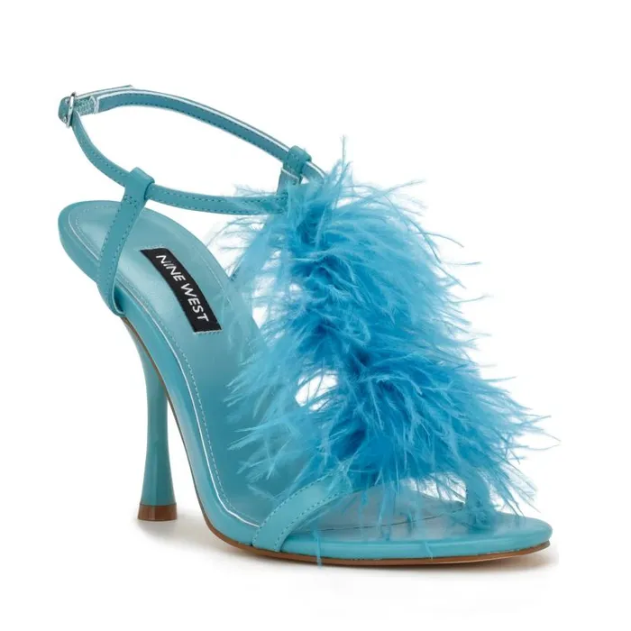Million Ankle Strap Heeled Sandals Teal Women Nine West Heels