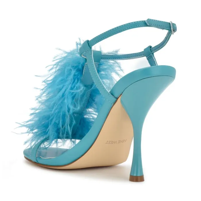 Million Ankle Strap Heeled Sandals Teal Women Nine West Heels