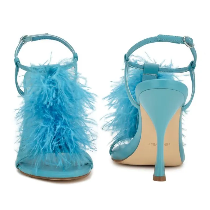 Million Ankle Strap Heeled Sandals Teal Women Nine West Heels