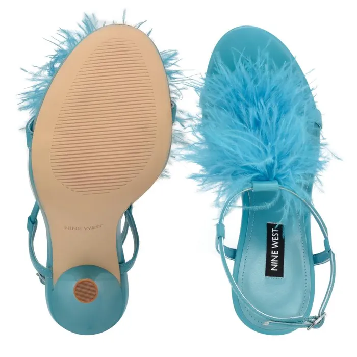 Million Ankle Strap Heeled Sandals Teal Women Nine West Heels
