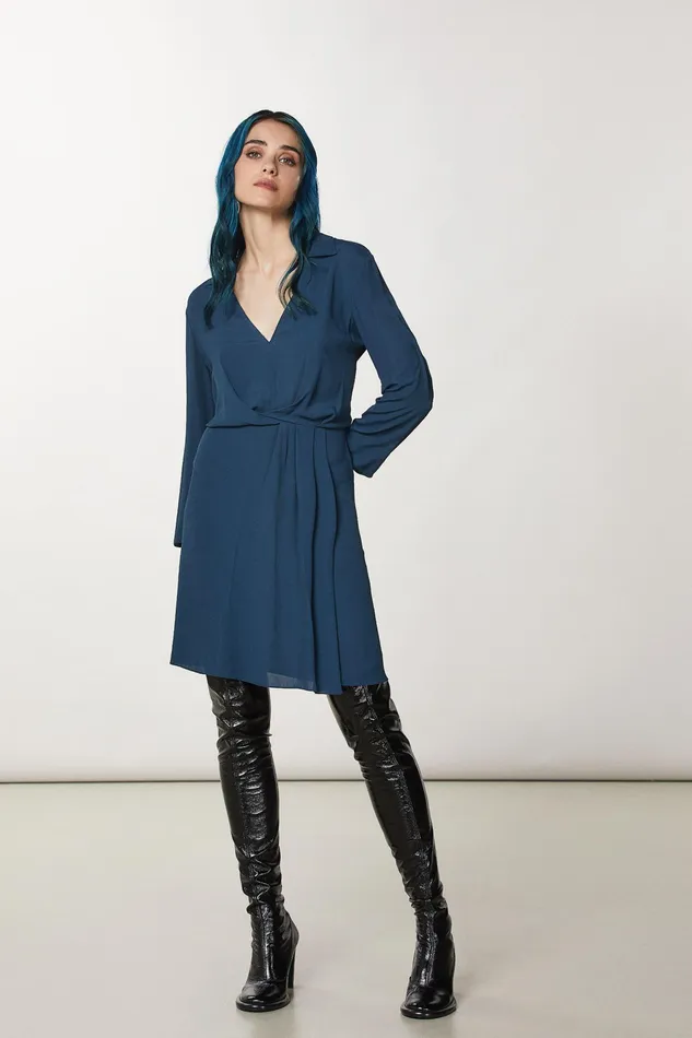 Mini Women Patrizia Pepe Crepe Mini Dress Petrol Blue
