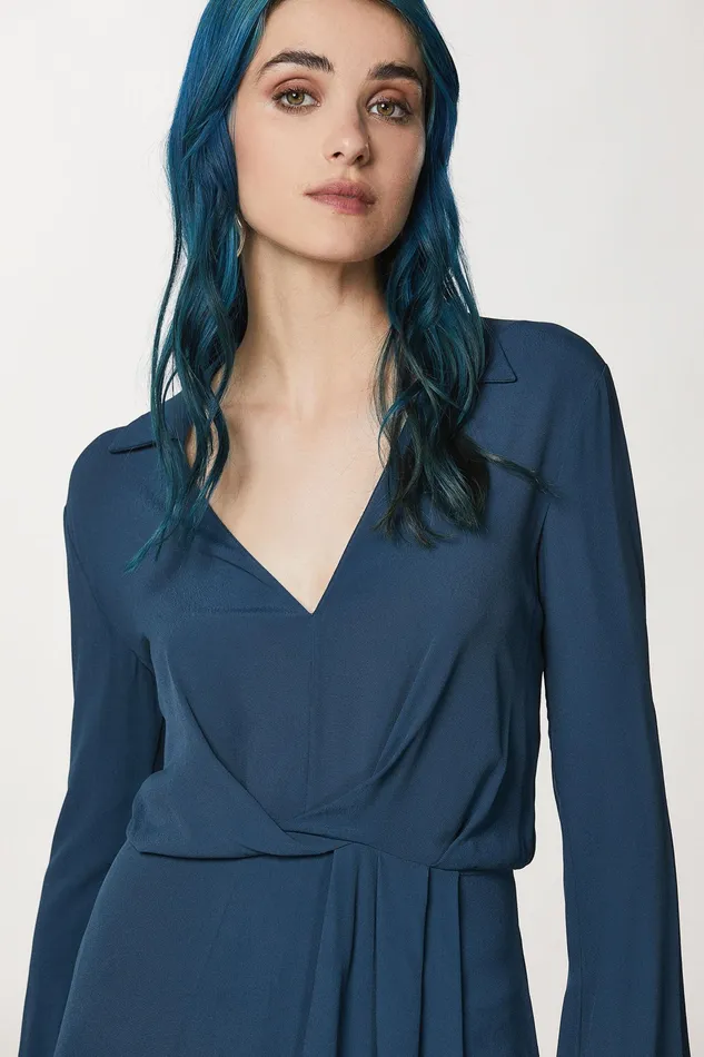 Mini Women Patrizia Pepe Crepe Mini Dress Petrol Blue