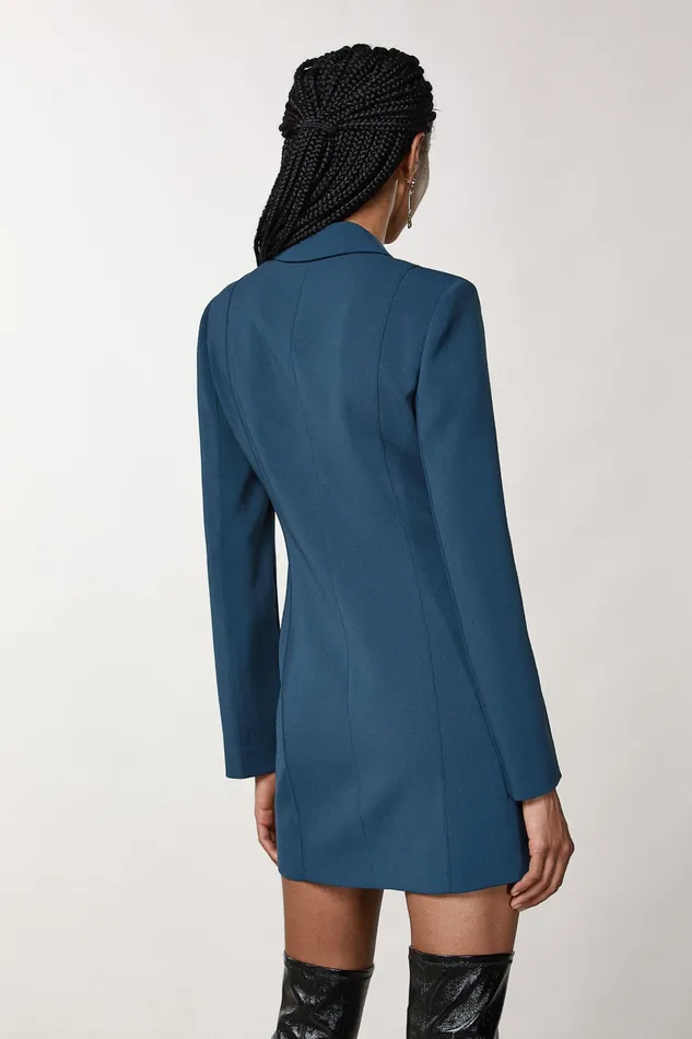 Mini Women Patrizia Pepe Essential Crepe Dress Jacket Petrol Blue