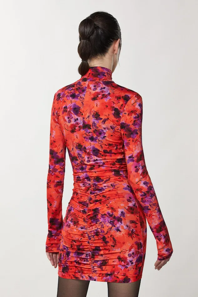 Mini Women Patrizia Pepe Essential Infrarouge Print Dress Smaller Infrarouge Print