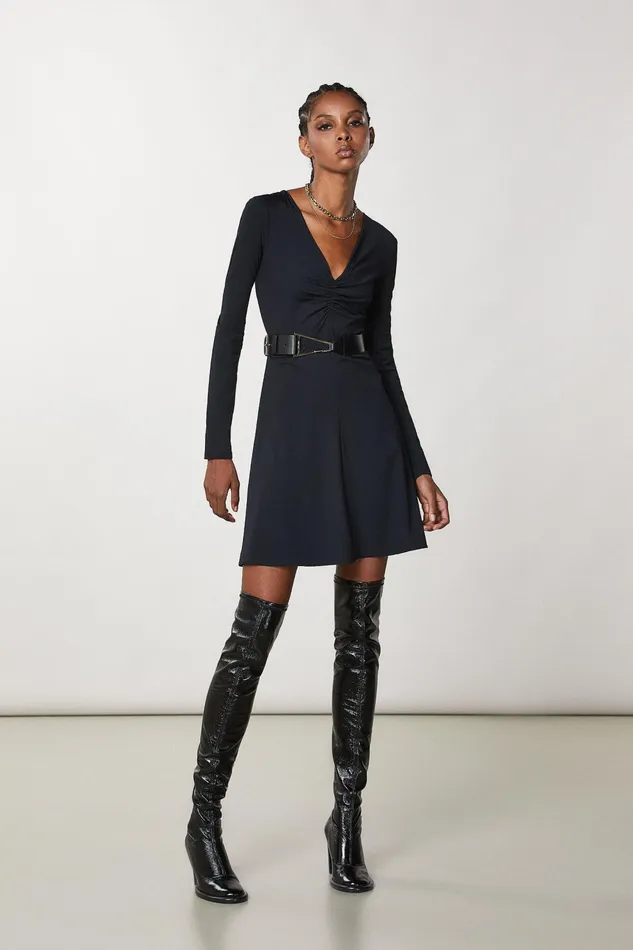 Mini Women Patrizia Pepe Jersey Mini Dress Nero