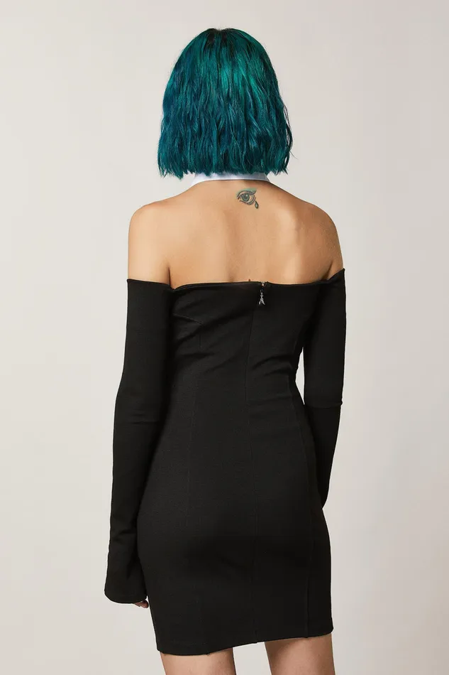 Mini Women Patrizia Pepe Mini Sheath Dress With Collar Nero