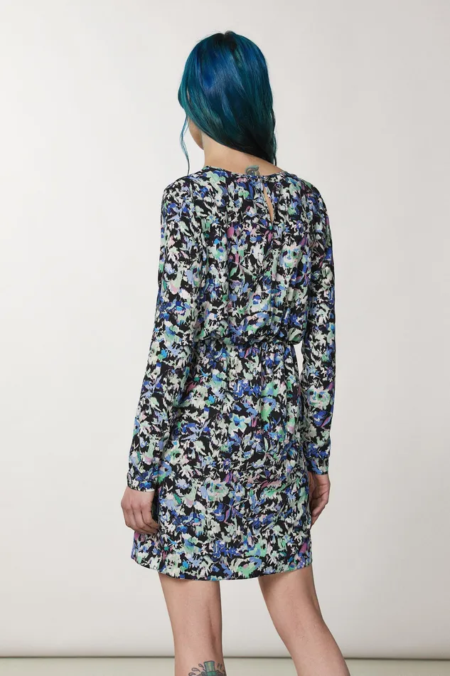 Mini Women Patrizia Pepe Patterned Stretch Dress Blue Green Flower
