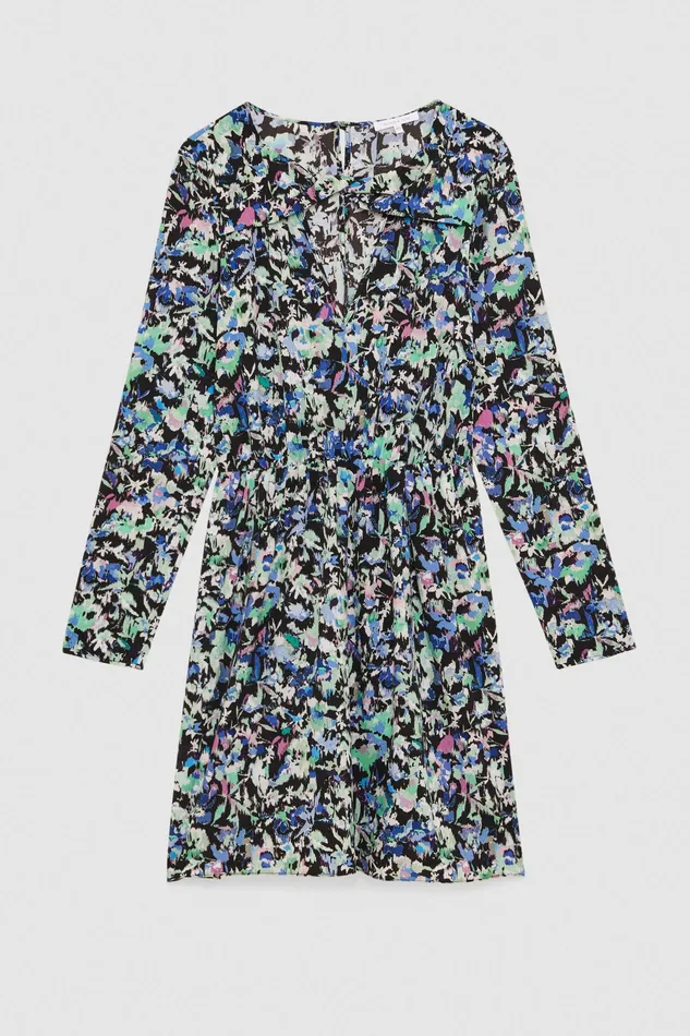 Mini Women Patrizia Pepe Patterned Stretch Dress Blue Green Flower
