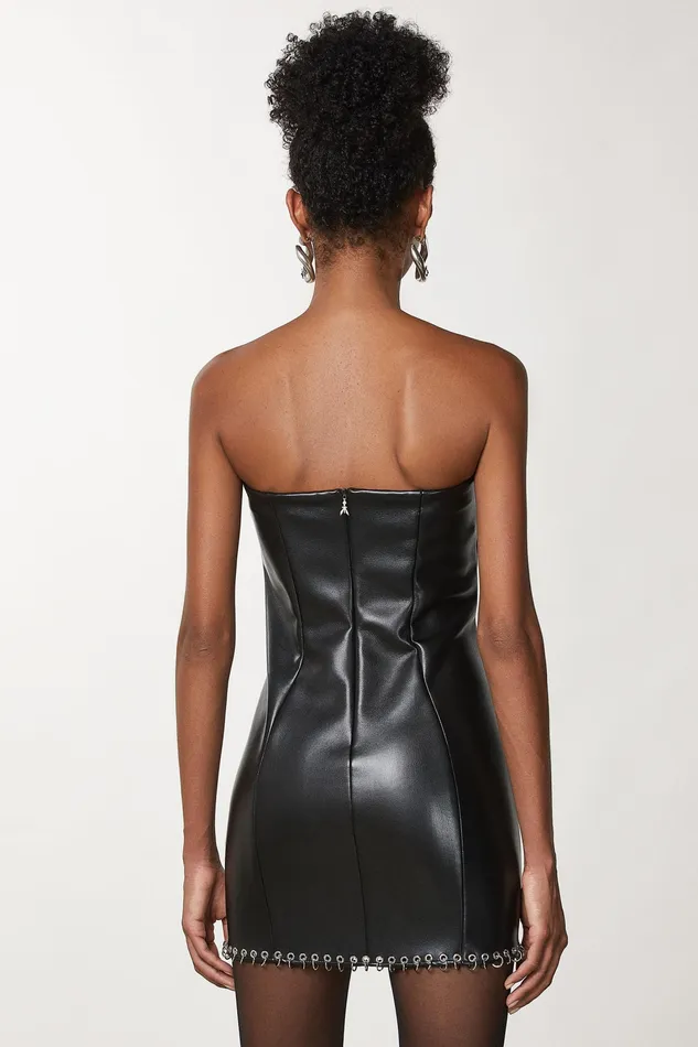 Mini Women Patrizia Pepe Slim Fit Sweetheart Neckline Dress Nero