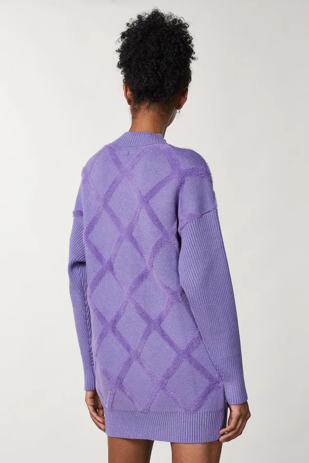 Mini Women Patrizia Pepe Viscose Sweater Dress Mineral Violet