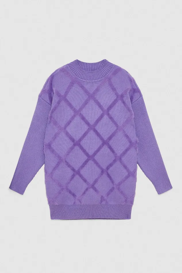Mini Women Patrizia Pepe Viscose Sweater Dress Mineral Violet