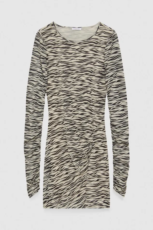 Mini Women Patrizia Pepe ZebraPattern Tulle Mini Dress Zebra Print Tulle